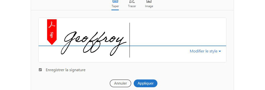 signature électronique à un PDF